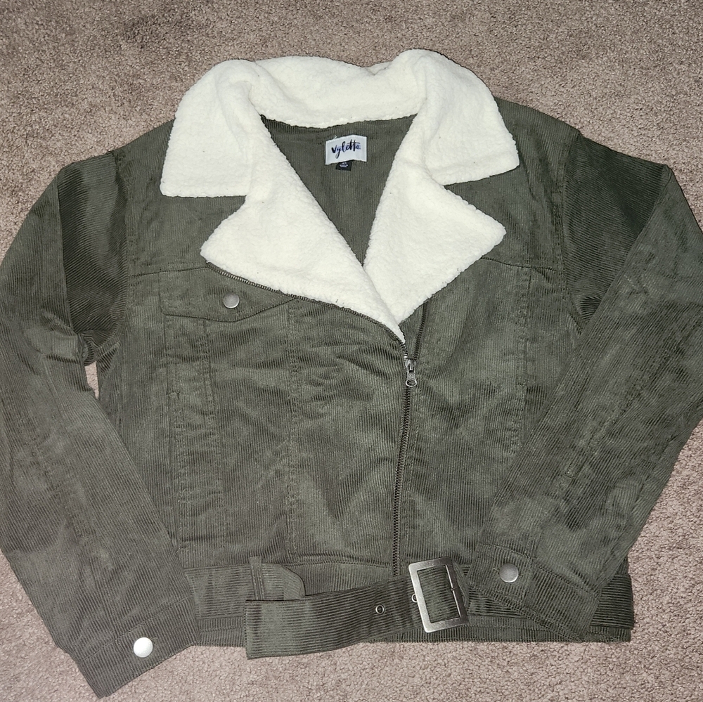 NWT junior's corduroy aviator jacket